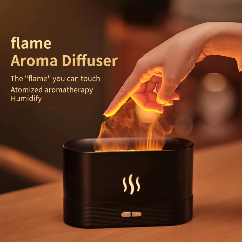 LED Flame Aroma Humidifier – Ultrasonic Essential Oil Diffuser