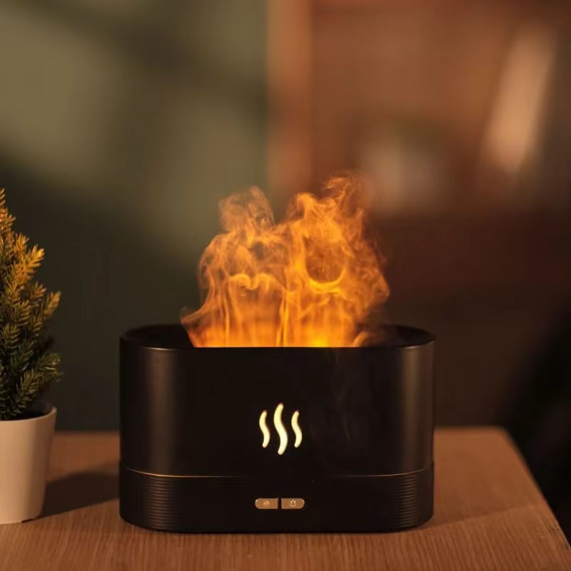 LED Flame Aroma Humidifier – Ultrasonic Essential Oil Diffuser