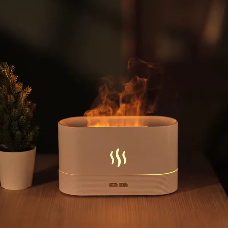 LED Flame Aroma Humidifier – Ultrasonic Essential Oil Diffuser