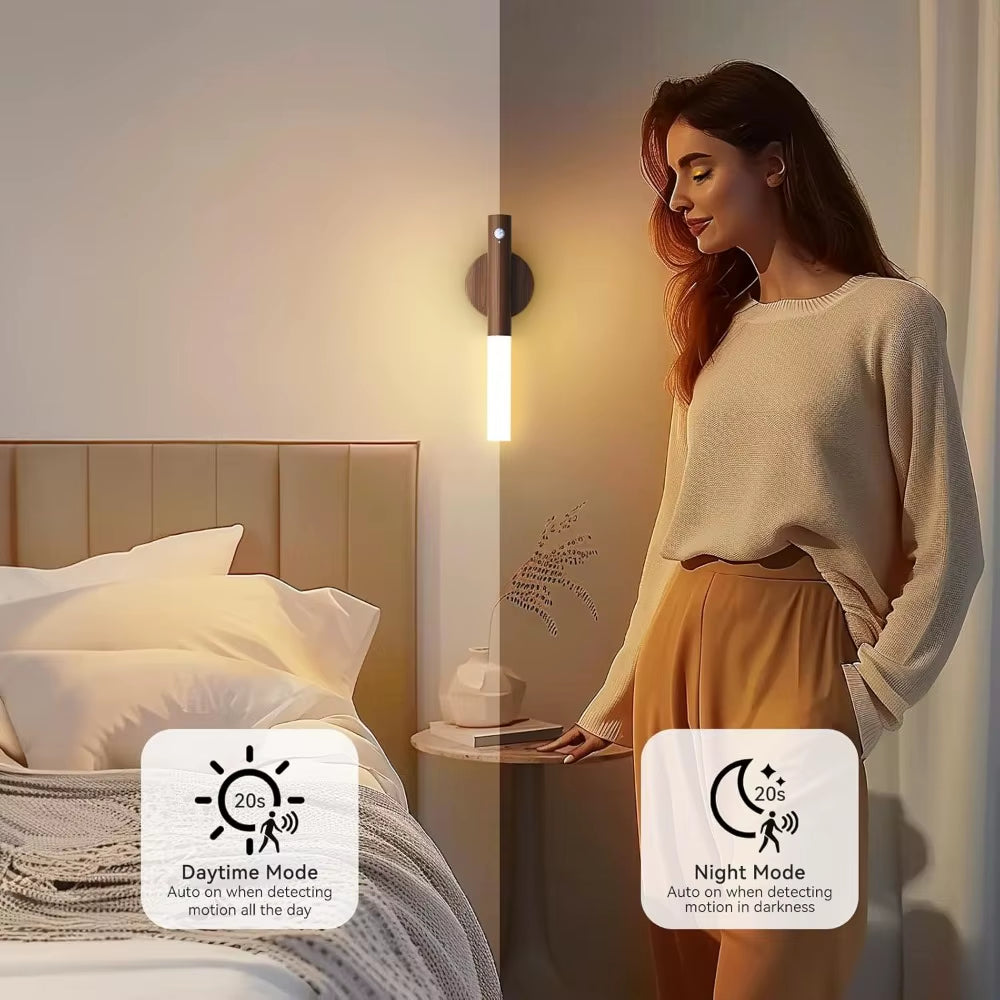 Intelligent LED Rechargeable Motion Sensor Night Light for Home Use - Ideal for Corridors, Cabinets, and Bathrooms