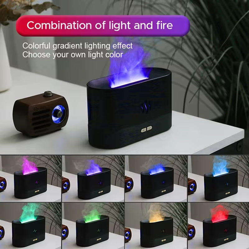 LED Flame Aroma Humidifier – Ultrasonic Essential Oil Diffuser