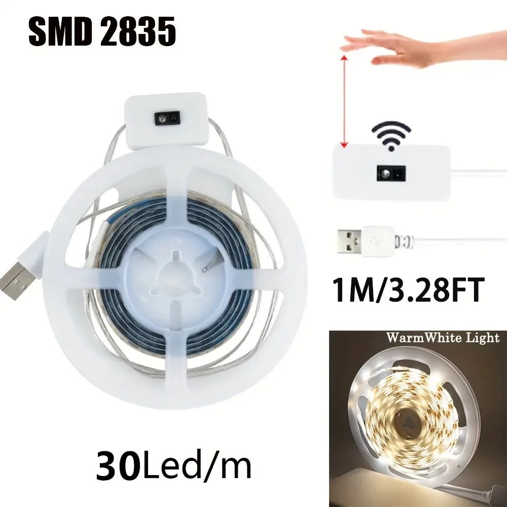 Gesture-Control LED Light Strip 💡 | 1M USB 5V | Dimmable for TV & Room Setup
