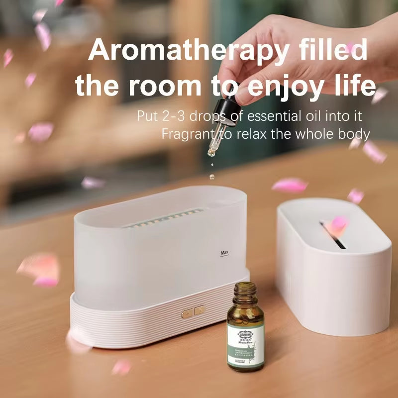 LED Flame Aroma Humidifier – Ultrasonic Essential Oil Diffuser