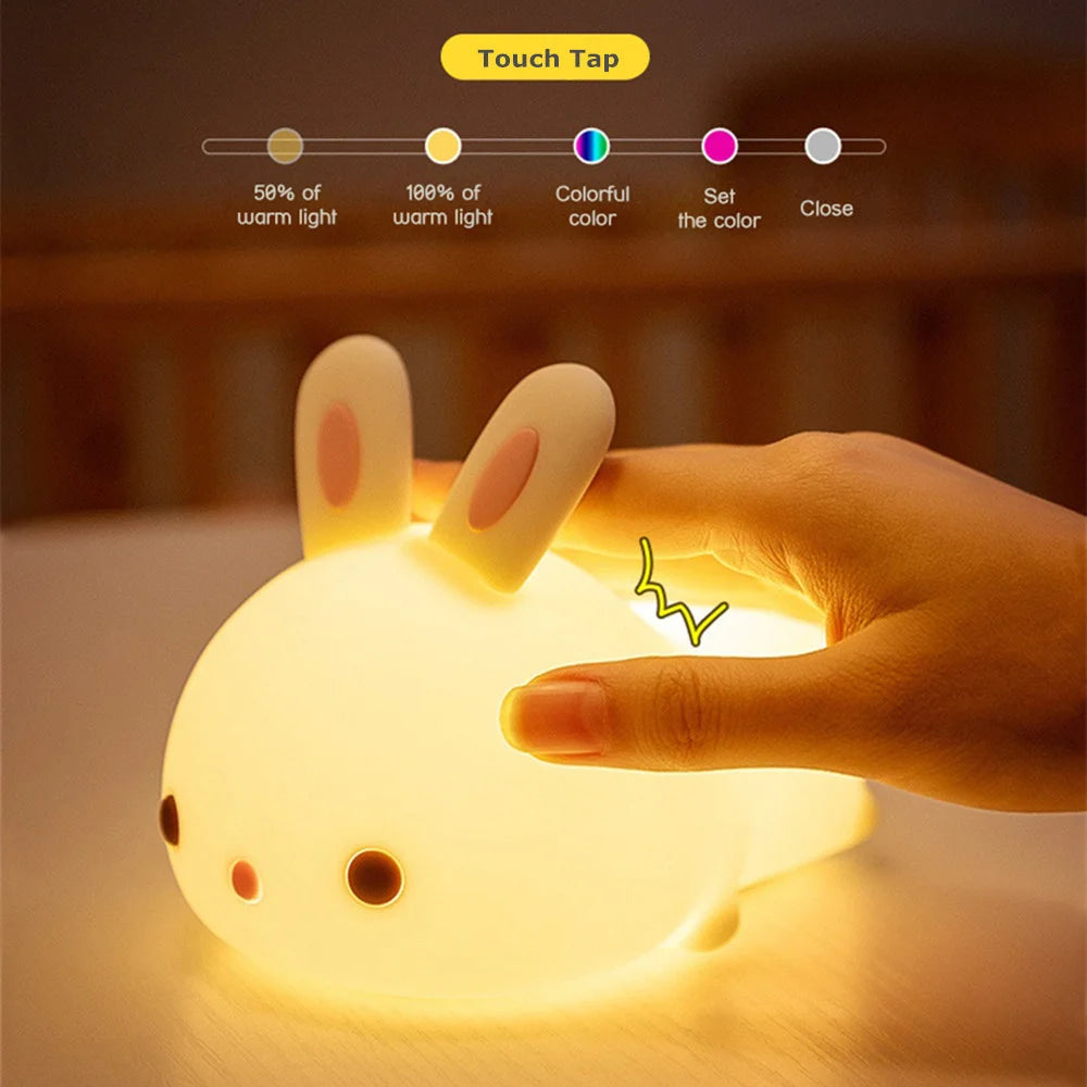 LED Rechargeable Silicone Rabbit Night Light