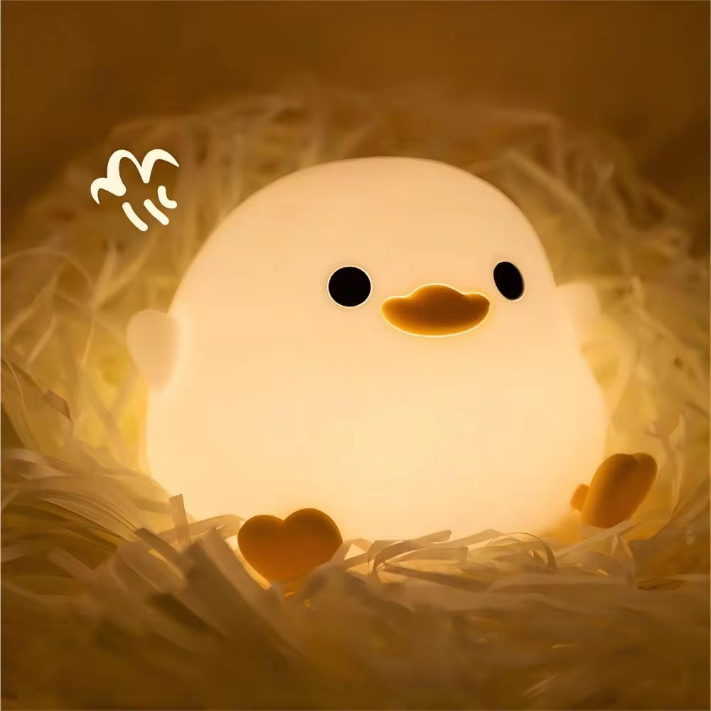 Cute Duck & Capybara Silicone Night Light – Touch Control, Rechargeable