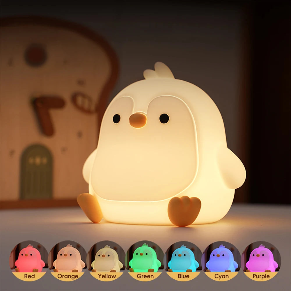 Silicone Night Light - Adorable Fox, Frog, and Duck Designs with Touch Sensor and Rechargeable Features for Nursery and Bedroom Decor