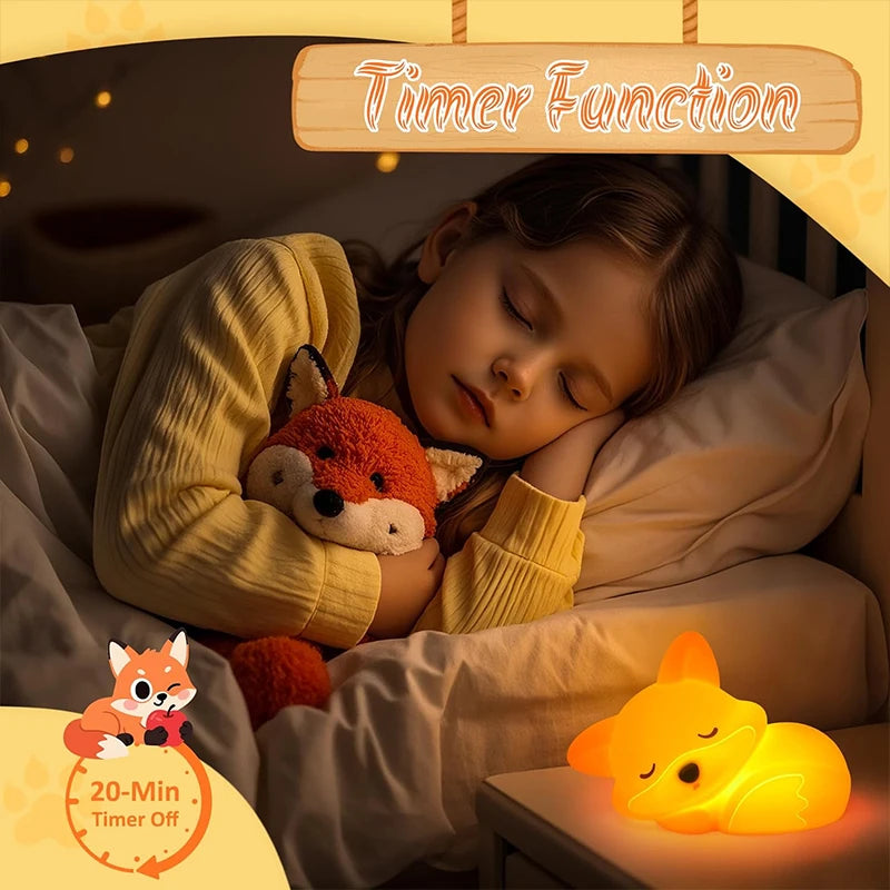 Fox Squishy Silicone Rechargeable Night Light