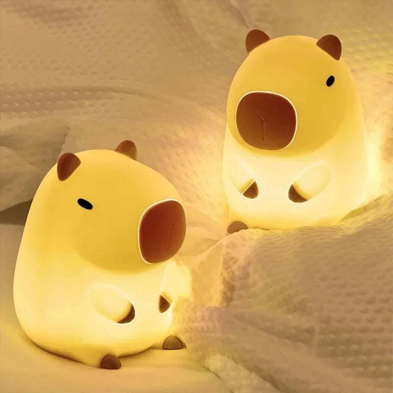 Cute Pet Capybara Night Light Cartoon Silicone Creative Bedside Sleep Night Lamp