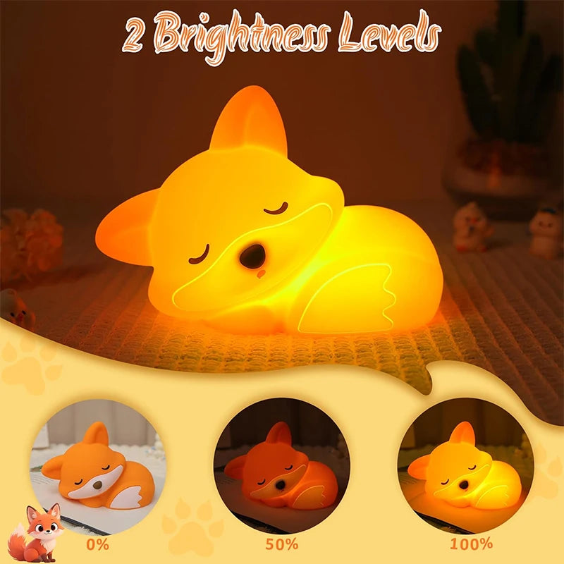 Fox Squishy Silicone Rechargeable Night Light