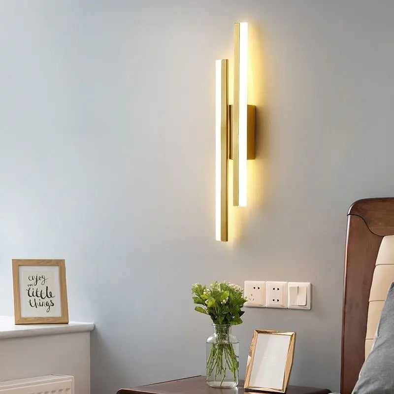 Modern Copper LED Wall Sconce with Acrylic Lampshade