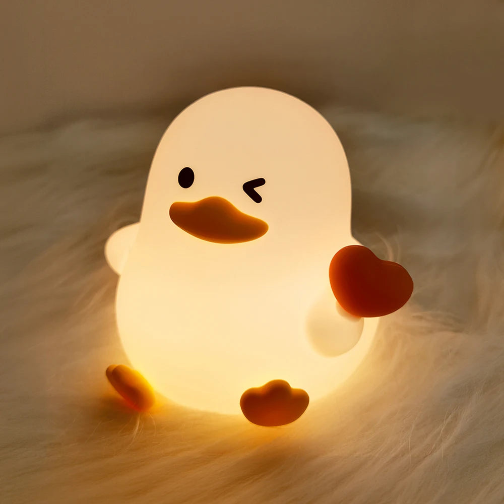 Silicone Night Light - Adorable Fox, Frog, and Duck Designs with Touch Sensor and Rechargeable Features for Nursery and Bedroom Decor