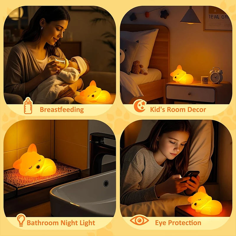 Fox Squishy Silicone Rechargeable Night Light