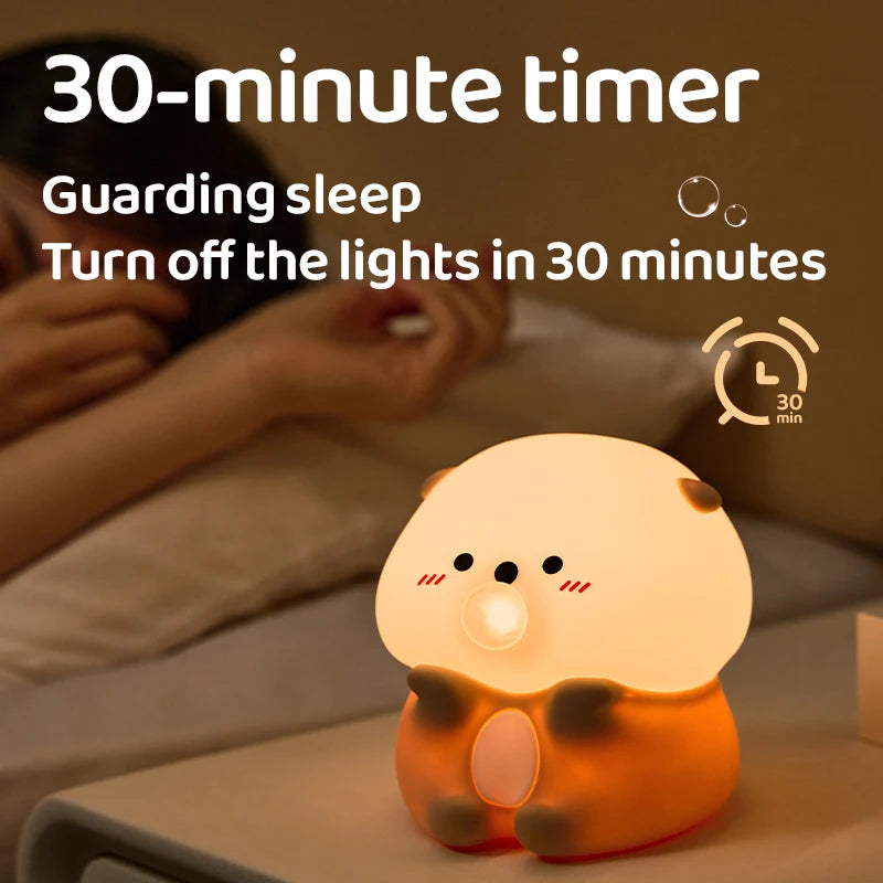 Silicone Night Light - Adorable Fox, Frog, and Duck Designs with Touch Sensor and Rechargeable Features for Nursery and Bedroom Decor