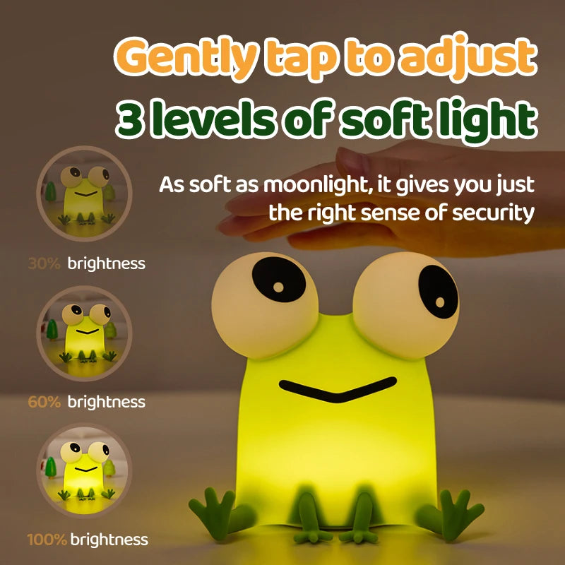 Silicone Night Light - Adorable Fox, Frog, and Duck Designs with Touch Sensor and Rechargeable Features for Nursery and Bedroom Decor