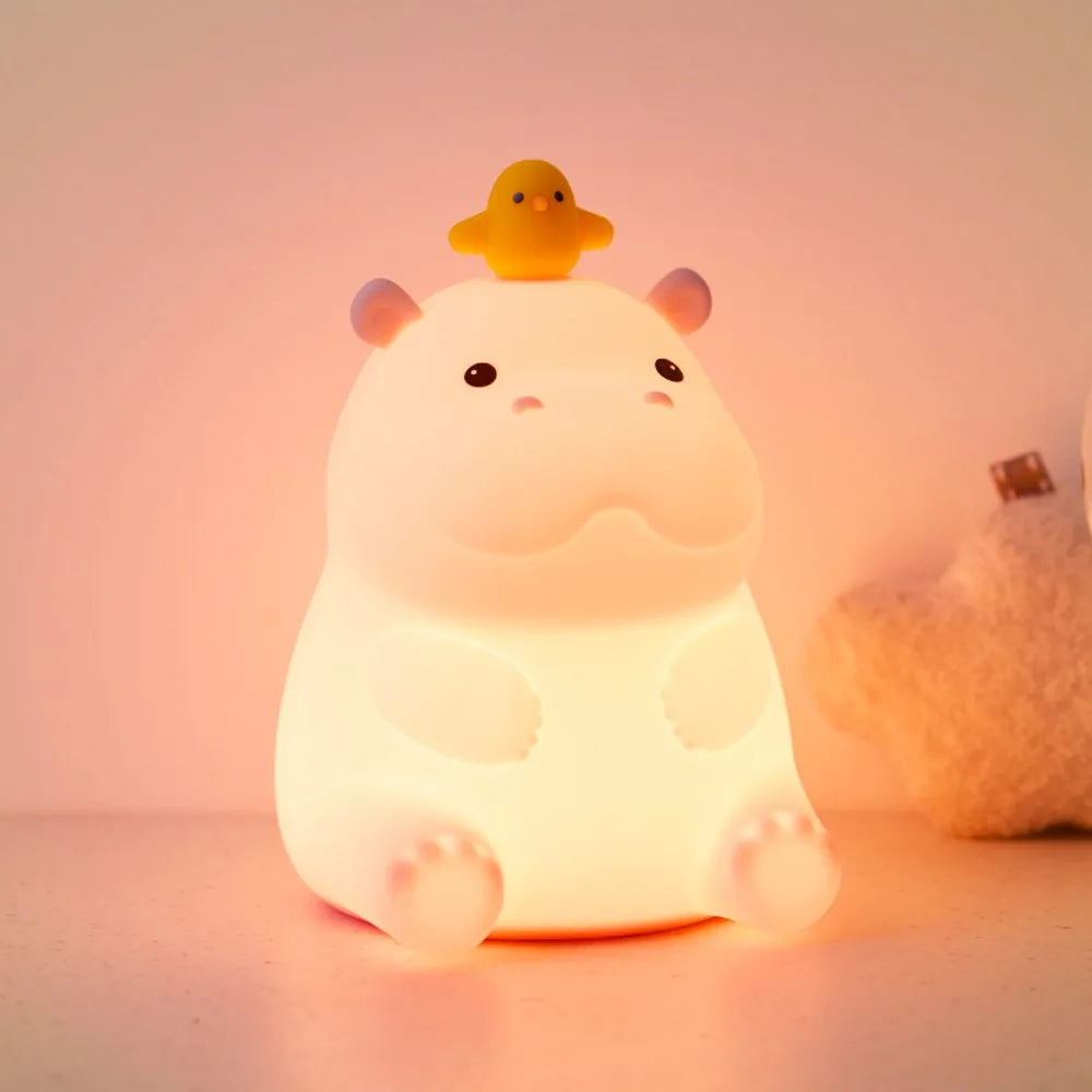 Silicone Night Light - Adorable Fox, Frog, and Duck Designs with Touch Sensor and Rechargeable Features for Nursery and Bedroom Decor