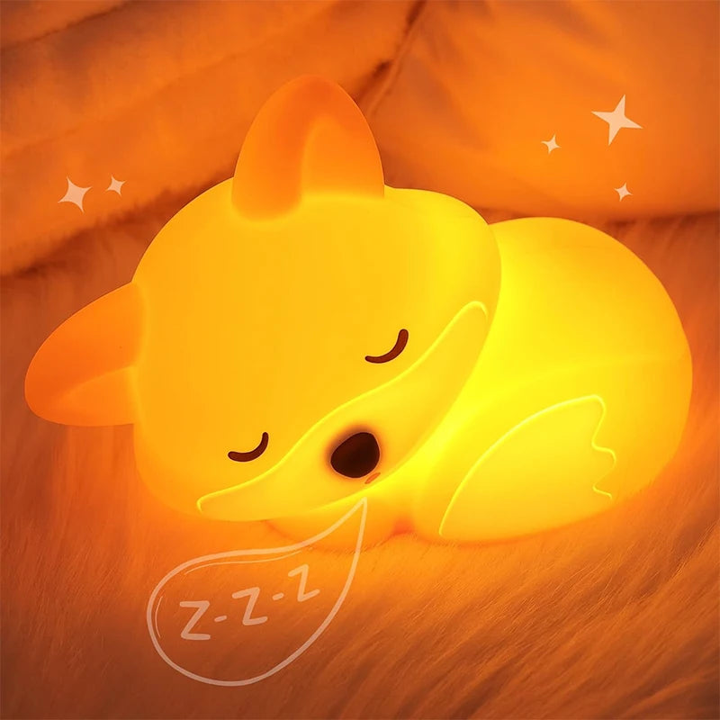 Fox Squishy Silicone Rechargeable Night Light