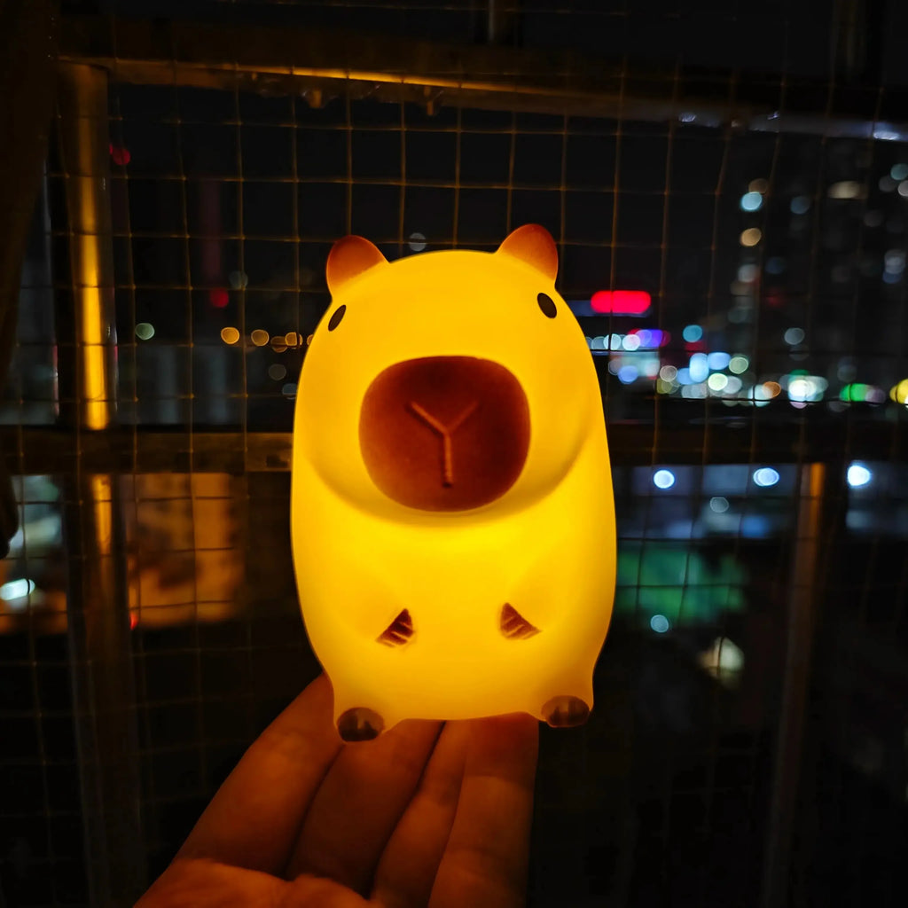 Cute Pet Capybara Night Light Cartoon Silicone Creative Bedside Sleep Night Lamp