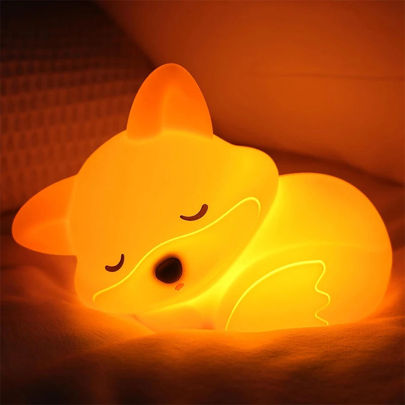Fox Squishy Silicone Rechargeable Night Light