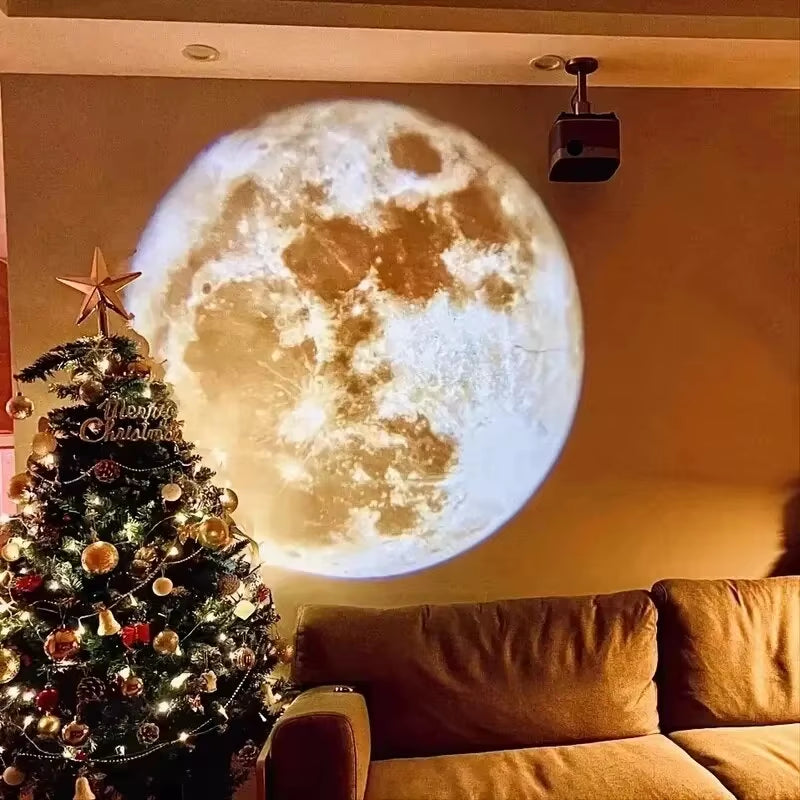 USB Ceiling Moon Earth Projection Atmosphere Light Starry Sky Lamp Night Light Romantic Bedroom Decoration Galaxy Projector