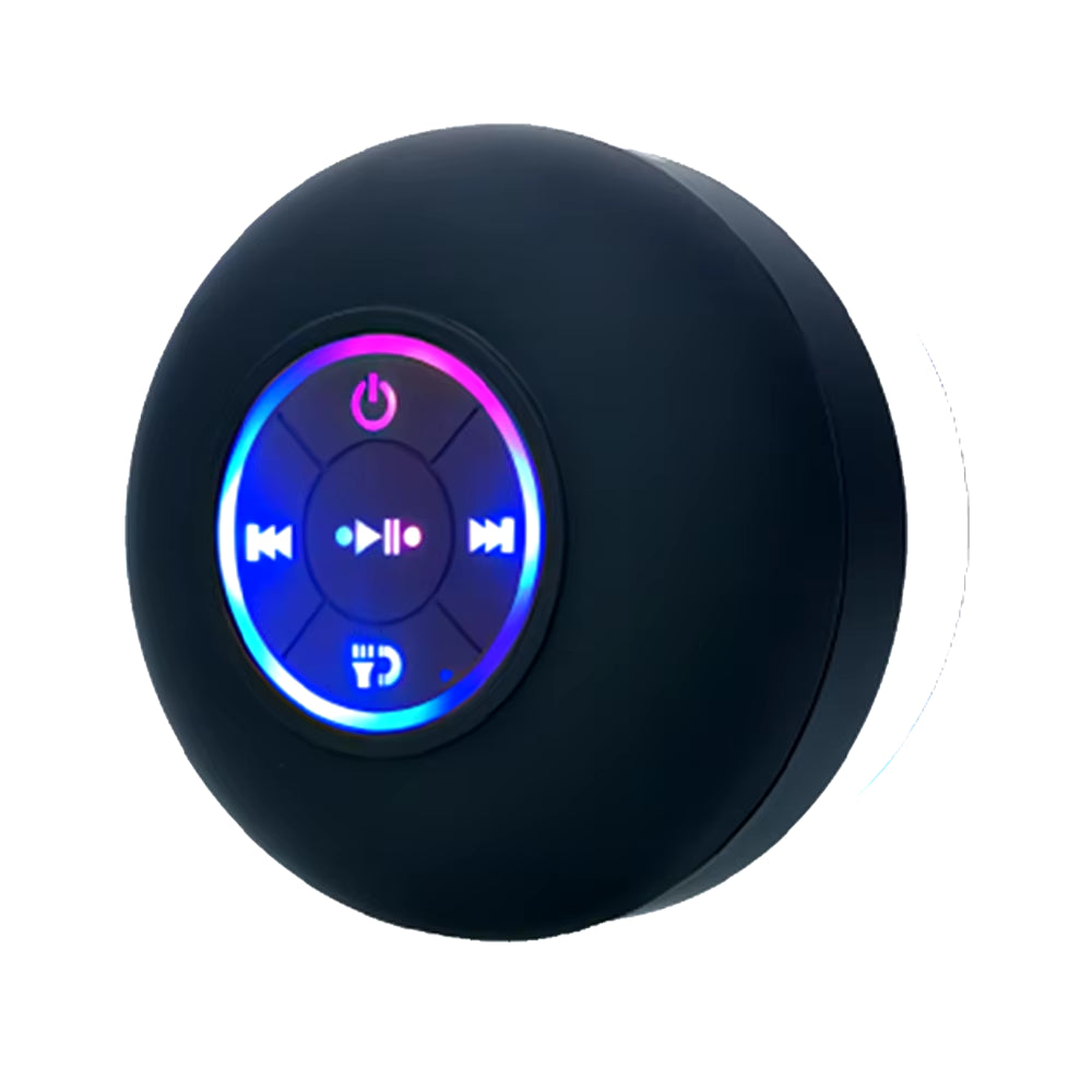 Portable Waterproof Bluetooth Speaker – LED, Suction Cup, Wireless