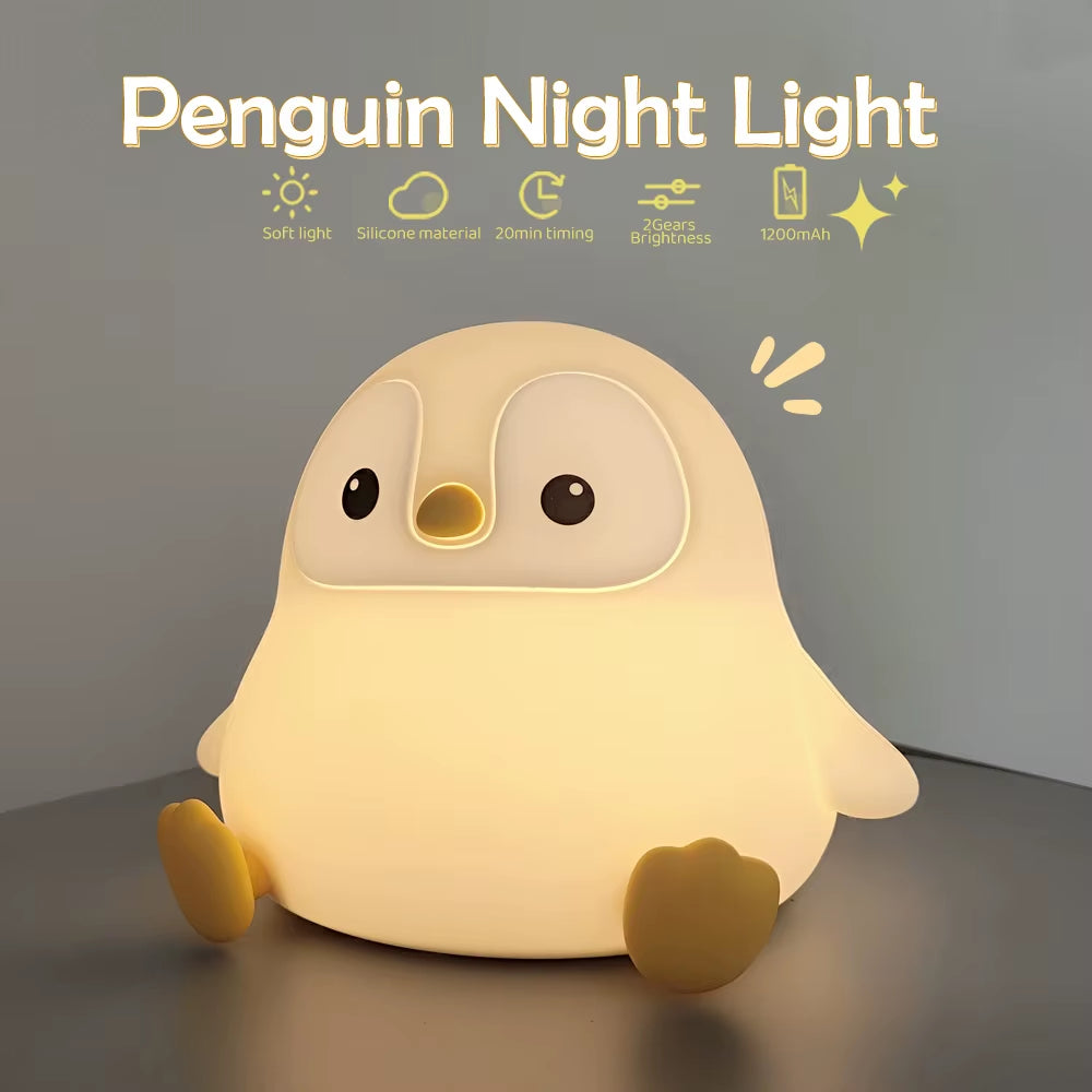 Cute Duck & Capybara Silicone Night Light – Touch Control, Rechargeable
