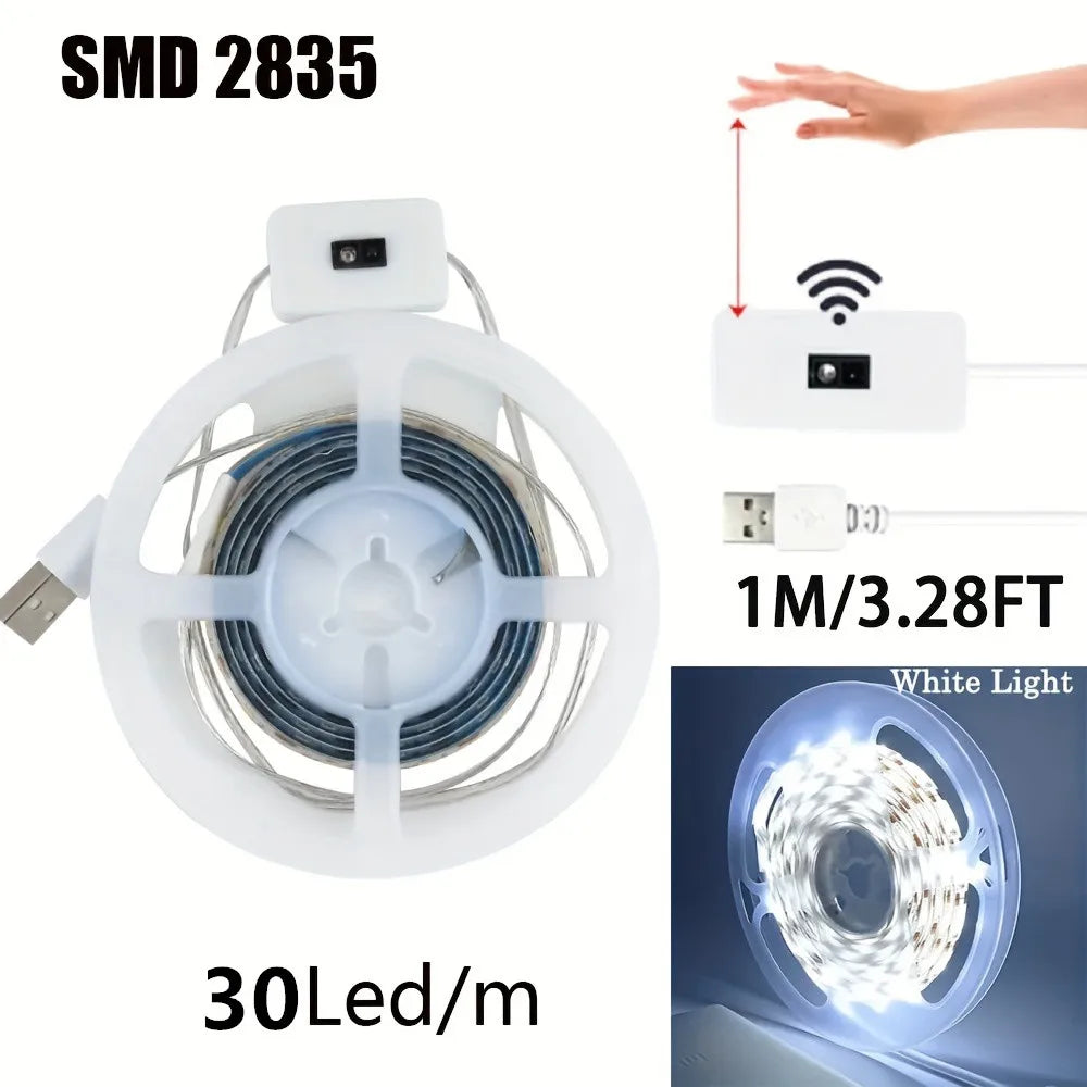 Gesture-Control LED Light Strip 💡 | 1M USB 5V | Dimmable for TV & Room Setup