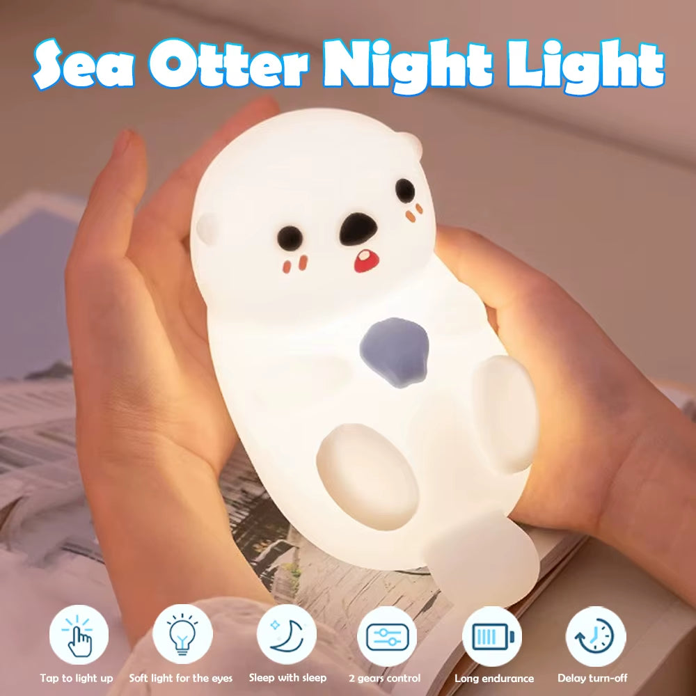 Cute Duck & Capybara Silicone Night Light – Touch Control, Rechargeable