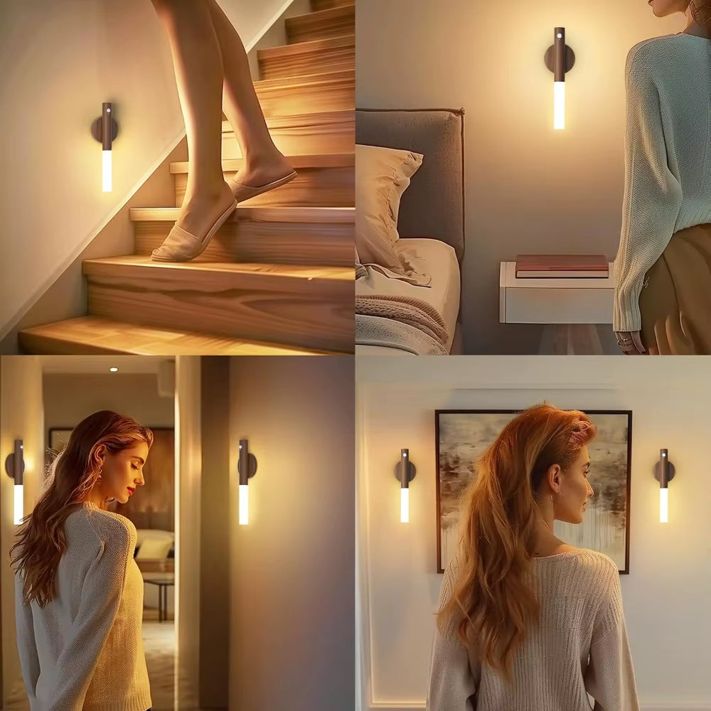 Intelligent LED Rechargeable Motion Sensor Night Light for Home Use - Ideal for Corridors, Cabinets, and Bathrooms